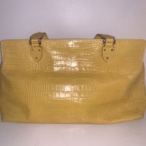 Bright Yellow Snake Skin Bag